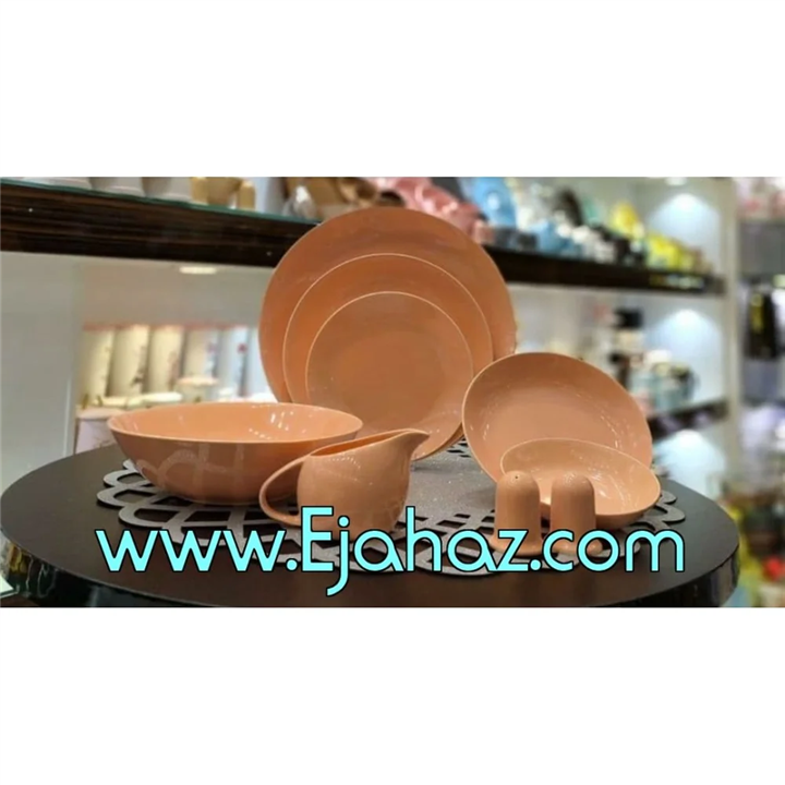 سرویس غذاخوری 30 پارچه چینی سرامیک رنگی گلبهی کلارا رومز